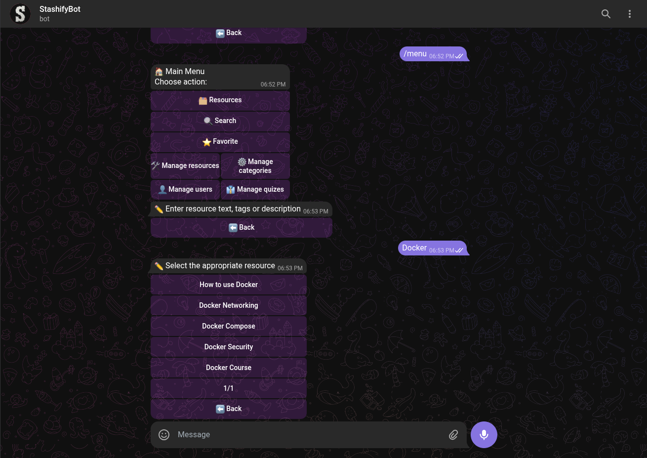 ТГ Бот Stashify